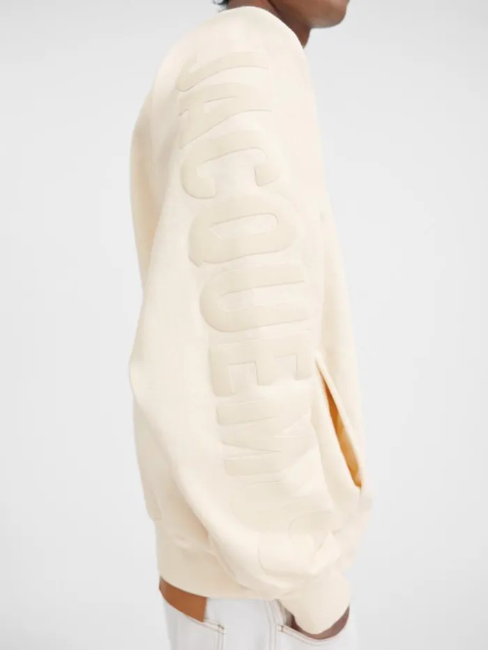 JACQUEMUS The Typo Sweatshirt Light Beige Men Sweatshirts and Joggings JACQUEMUS The Typo Sweatshirt Light Beige Men Sweatshirts and Joggings