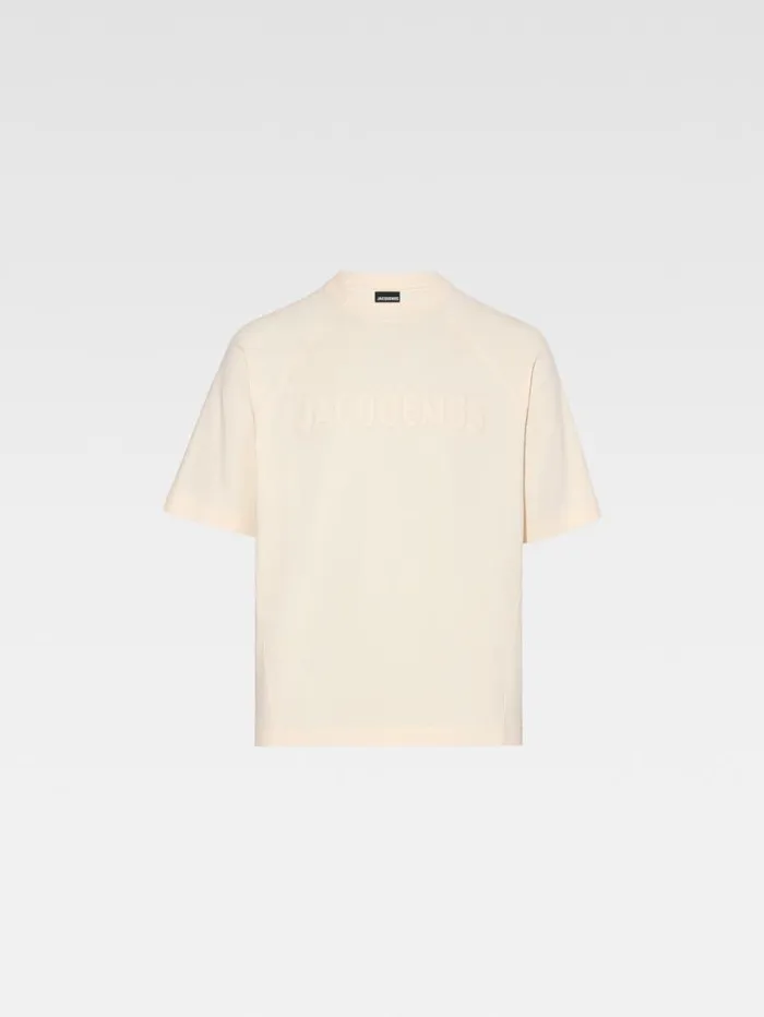 JACQUEMUS The Typo Tshirt Light Beige Men Tshirts JACQUEMUS The Typo Tshirt Light Beige Men Tshirts