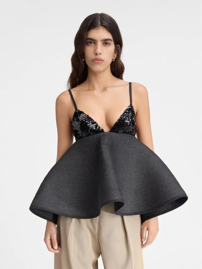 JACQUEMUS The Vela Top Black Women Tops and Shirts JACQUEMUS The Vela Top Black Women Tops and Shirts