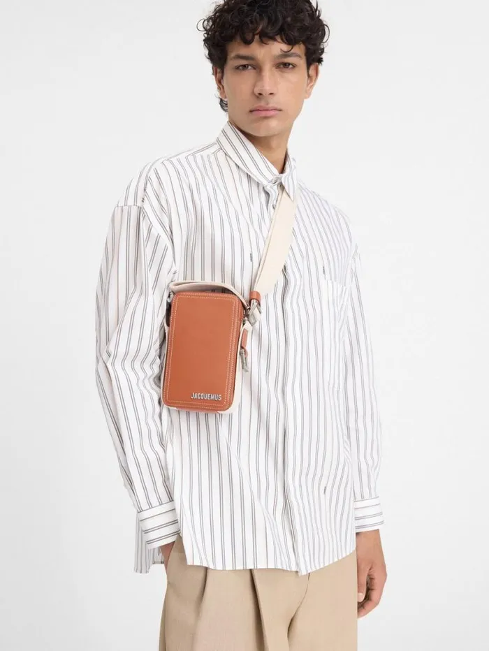 JACQUEMUS The Vertical Cuerda Light Brown Men Bags