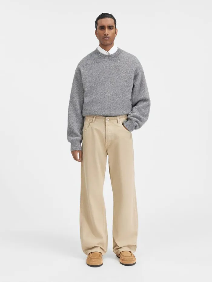 JACQUEMUS The Wide DeNmes Denim Pants Beige Men Denim