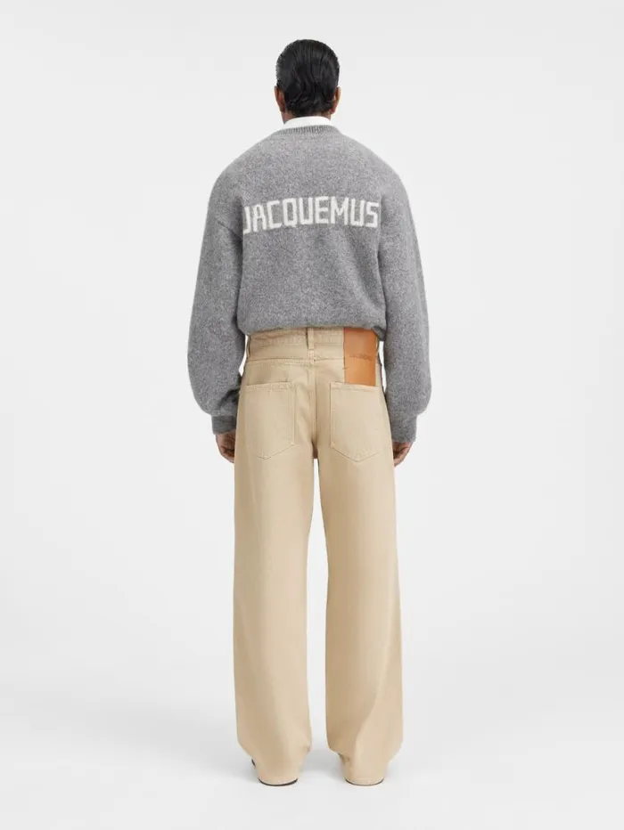 JACQUEMUS The Wide DeNmes Denim Pants Beige Men Denim