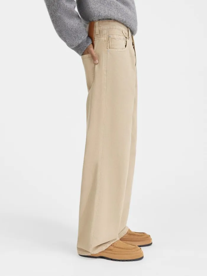 JACQUEMUS The Wide DeNmes Denim Pants Beige Men Denim