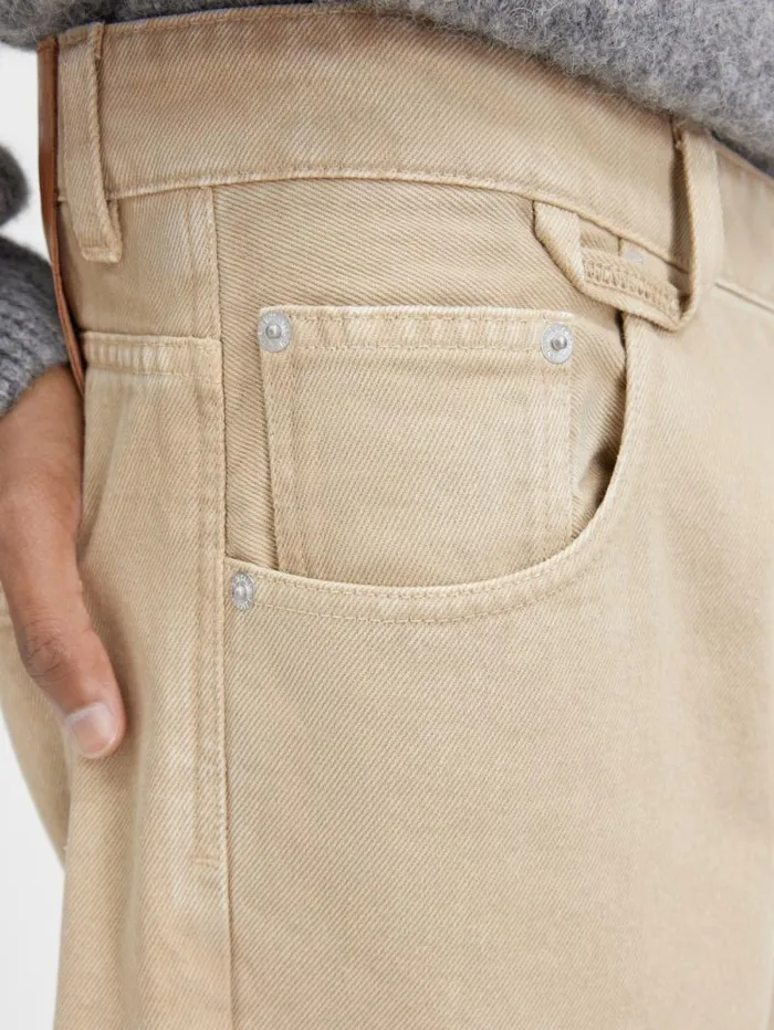 JACQUEMUS The Wide DeNmes Denim Pants Beige Men Denim