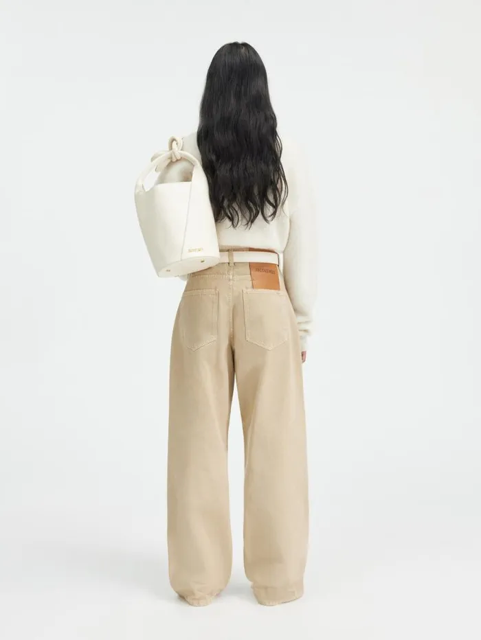 JACQUEMUS The Wide DeNmes Denim Pants Beige Men Denim