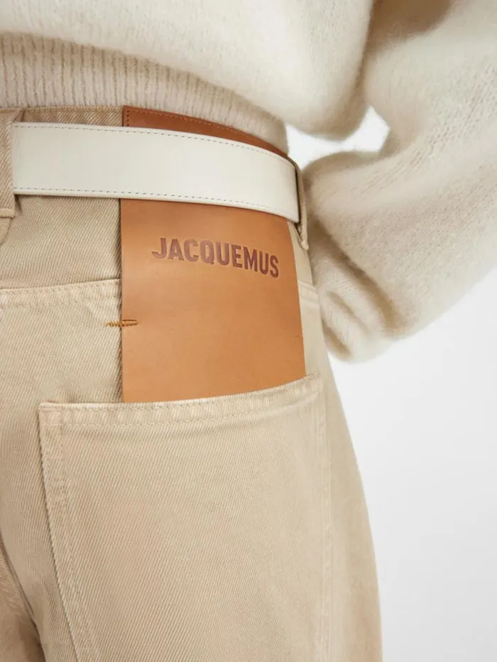 JACQUEMUS The Wide DeNmes Denim Pants Beige Men Denim