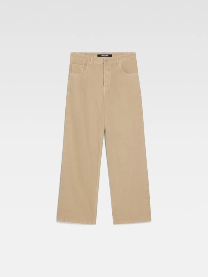 JACQUEMUS The Wide DeNmes Denim Pants Beige Men Denim