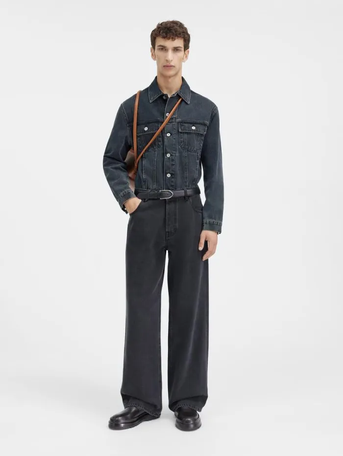 JACQUEMUS The Wide DeNmes Denim Pants Black Men Denim