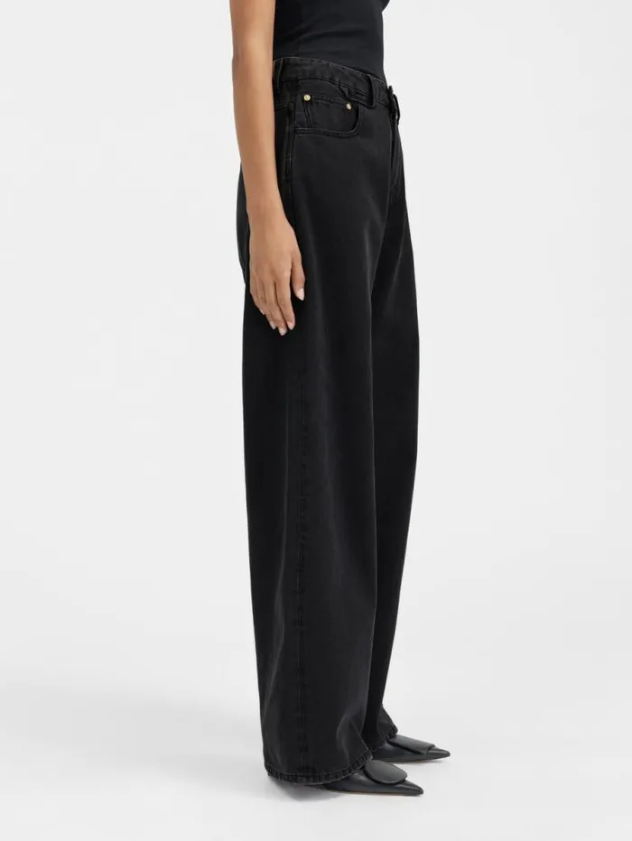 JACQUEMUS The Wide DeNmes Denim Pants Black Women Denim JACQUEMUS The Wide DeNmes Denim Pants Black Women Denim