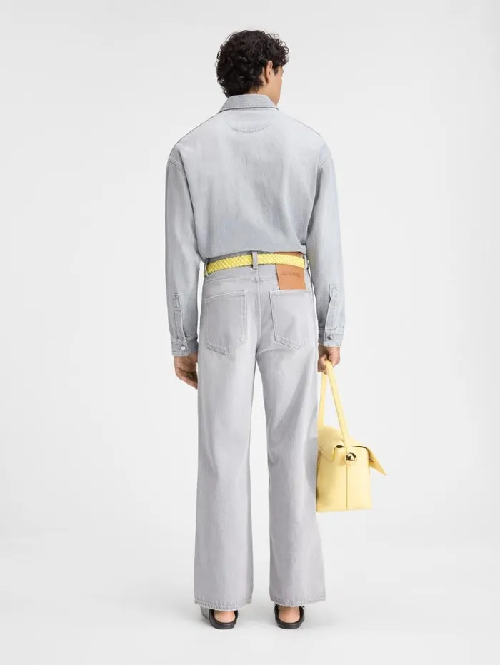 JACQUEMUS The Wide DeNmes Denim Pants Grey Offwhite Men Denim JACQUEMUS The Wide DeNmes Denim Pants Grey Offwhite Men Denim