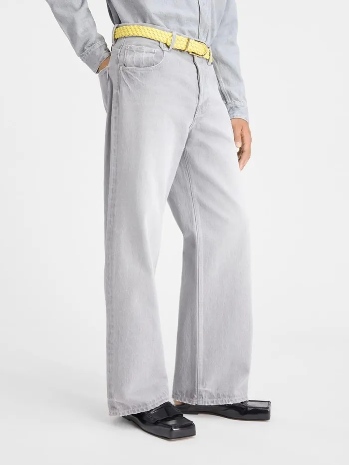 JACQUEMUS The Wide DeNmes Denim Pants Grey Offwhite Men Denim JACQUEMUS The Wide DeNmes Denim Pants Grey Offwhite Men Denim