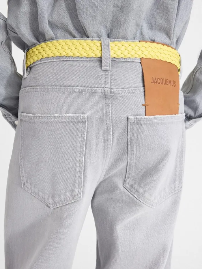 JACQUEMUS The Wide DeNmes Denim Pants Grey Offwhite Men Denim JACQUEMUS The Wide DeNmes Denim Pants Grey Offwhite Men Denim