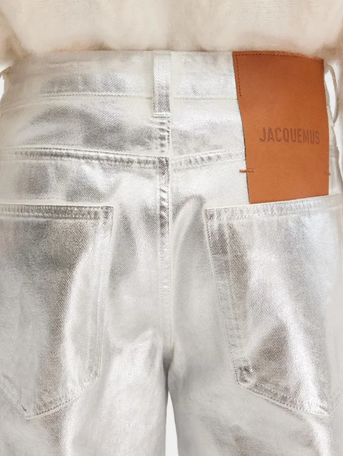 JACQUEMUS The Wide DeNmes Denim Pants Silver Men Denim