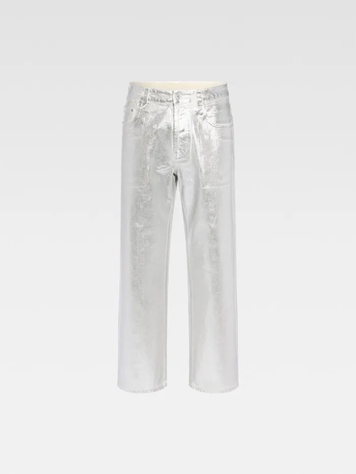 JACQUEMUS The Wide DeNmes Denim Pants Silver Men Denim