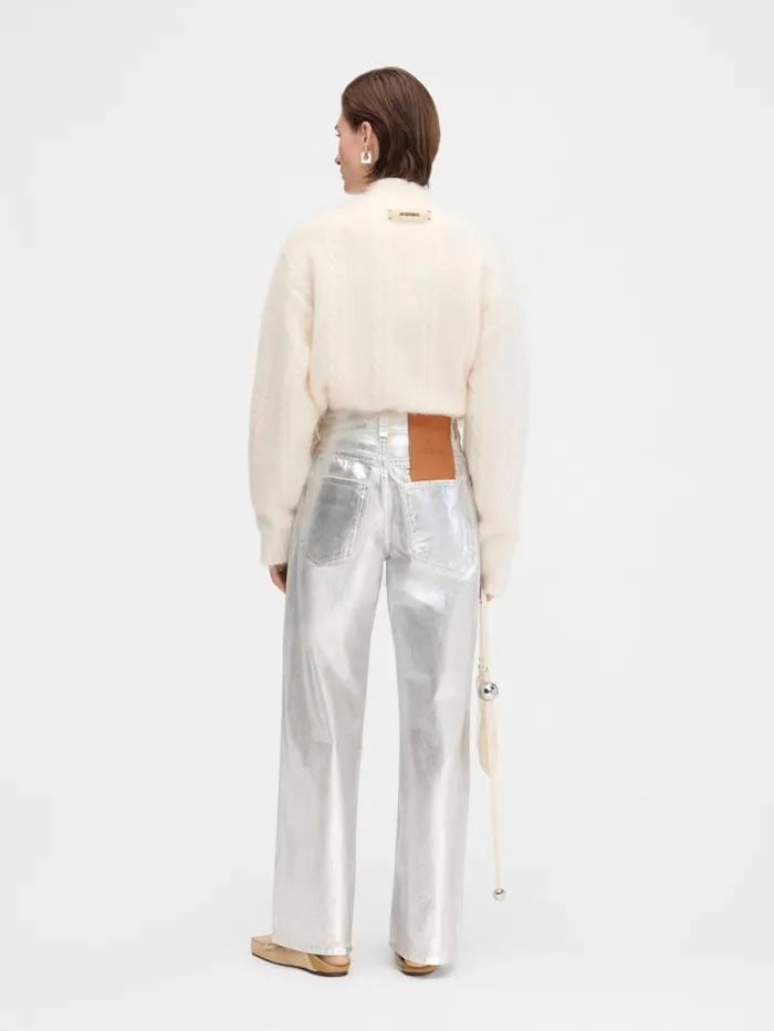 JACQUEMUS The Wide DeNmes Denim Pants Silver Women Denim JACQUEMUS The Wide DeNmes Denim Pants Silver Women Denim