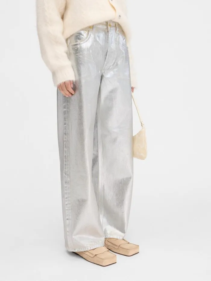 JACQUEMUS The Wide DeNmes Denim Pants Silver Women Denim JACQUEMUS The Wide DeNmes Denim Pants Silver Women Denim