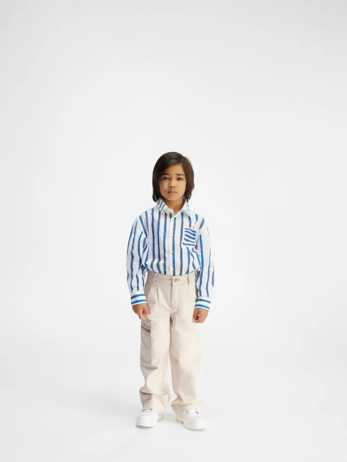 JACQUEMUS The Wide DeNmes Kids039 Denim Pants Offwhite WomenMen Bottoms