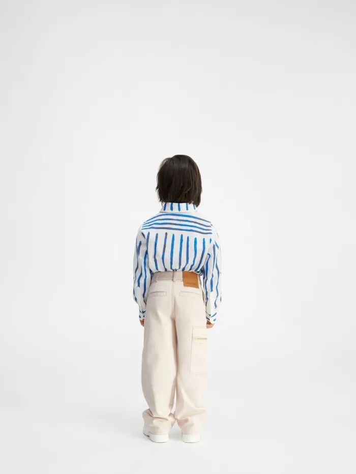 JACQUEMUS The Wide DeNmes Kids039 Denim Pants Offwhite WomenMen Bottoms