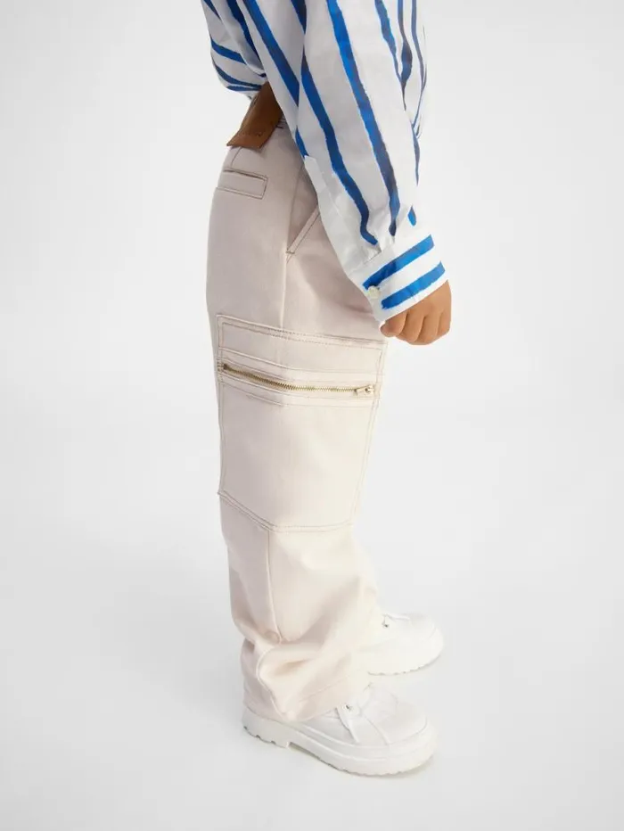 JACQUEMUS The Wide DeNmes Kids039 Denim Pants Offwhite WomenMen Bottoms
