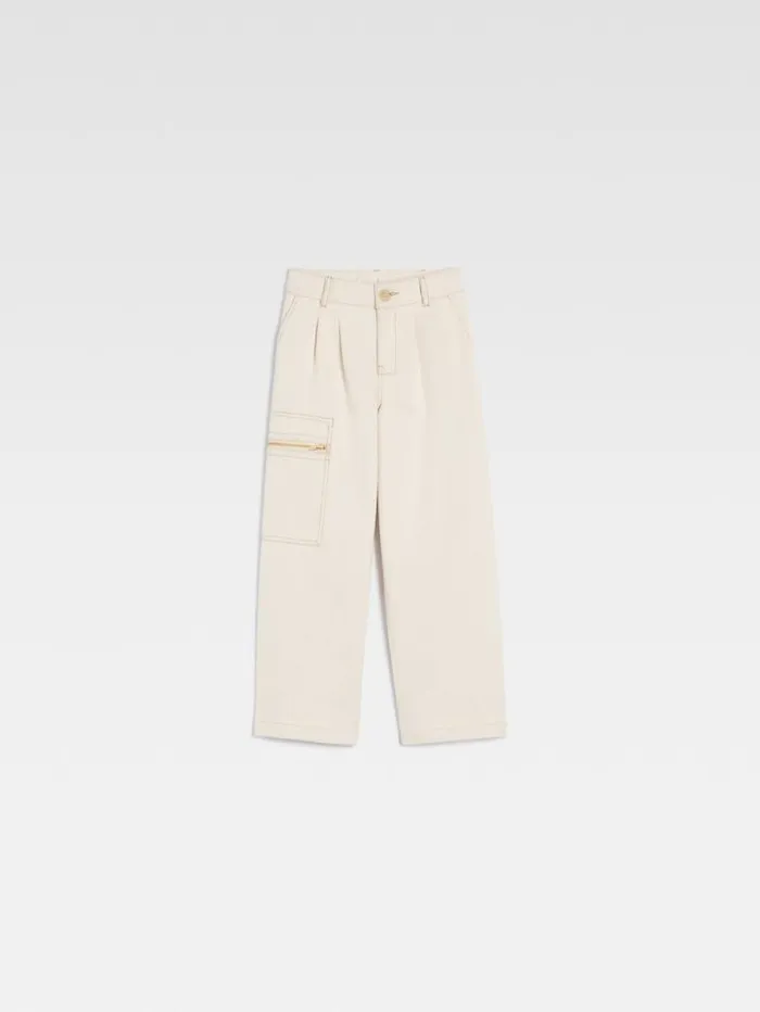 JACQUEMUS The Wide DeNmes Kids039 Denim Pants Offwhite WomenMen Bottoms