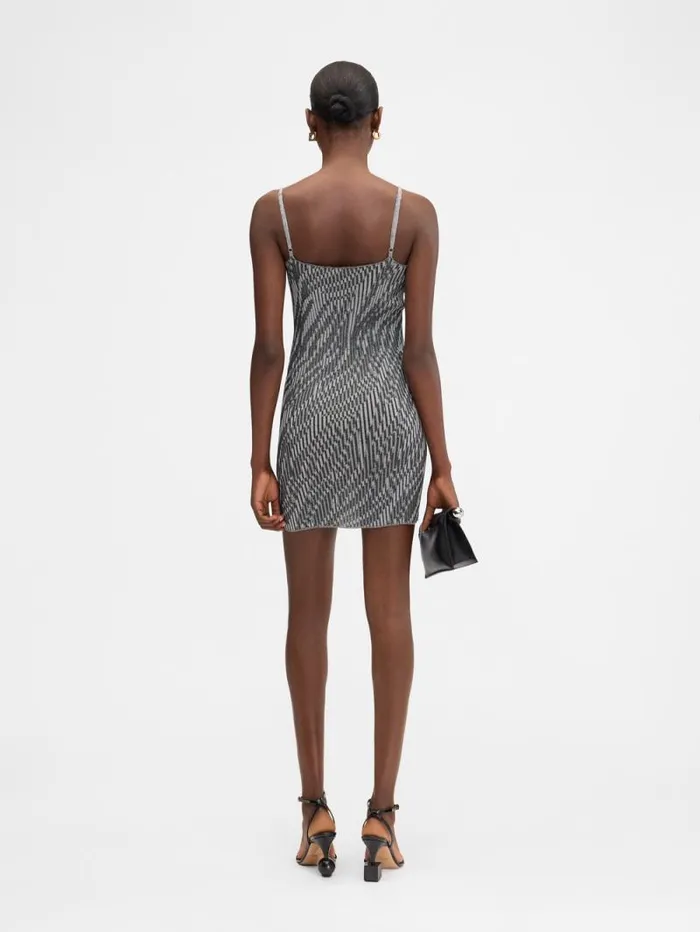 JACQUEMUS The Zebra Mini Knit Dress Black and White Zebra Women Dresses and Skirts