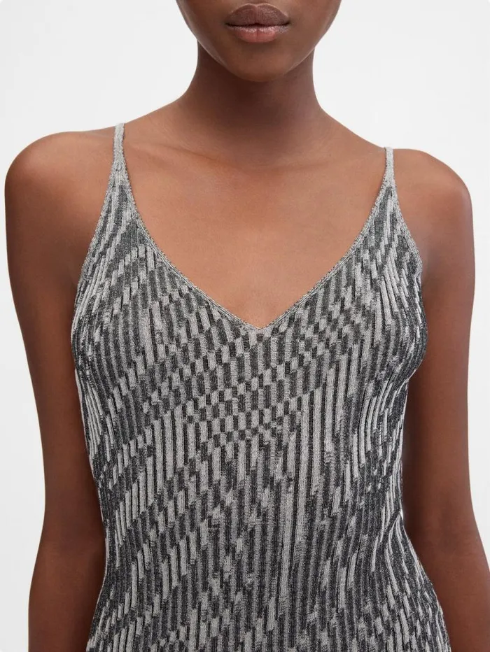 JACQUEMUS The Zebra Mini Knit Dress Black and White Zebra Women Dresses and Skirts