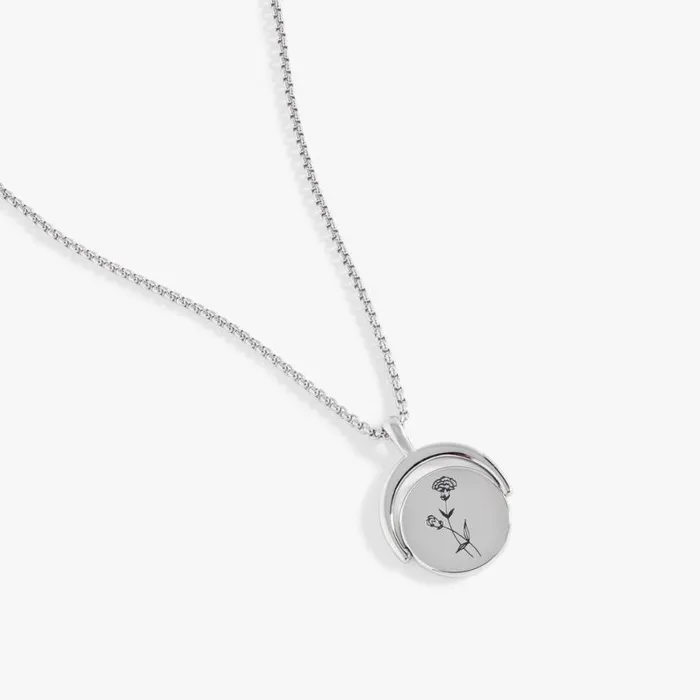 January Birthstone And Flower Flip Charm Necklace Stainless Steel Gold Women Alex And Ani Birthday January Birthstone And Flower Flip Charm Necklace Stainless Steel Gold Women Alex And Ani Birthday