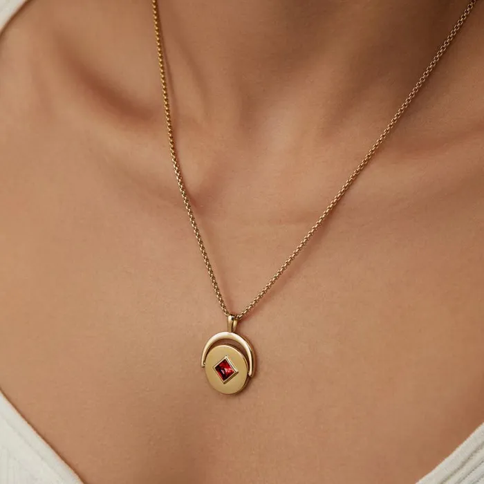 January Birthstone And Flower Flip Charm Necklace Stainless Steel Gold Women Alex And Ani Birthday January Birthstone And Flower Flip Charm Necklace Stainless Steel Gold Women Alex And Ani Birthday