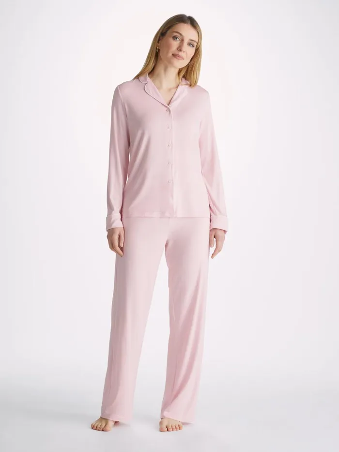 Jersey Pajamas Women Derek Rose Pajamas Lara Micro Modal Stretch Ballet Pink
