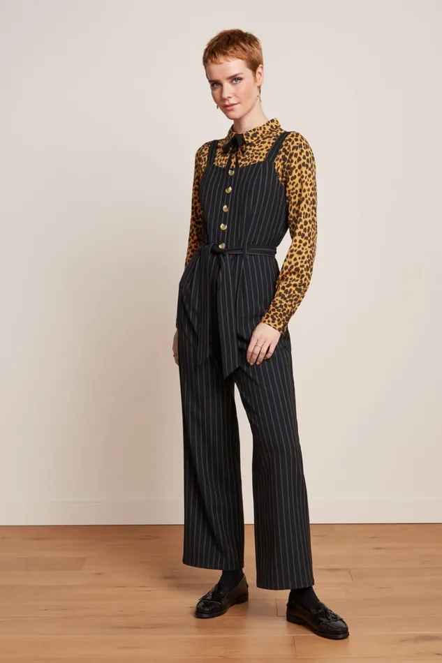 Jumpsuits Women King Louie Ines Jumpsuit Ziggy Stripe Black 8211 Ziggy Stripe