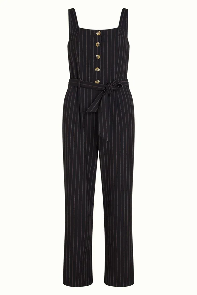 Jumpsuits Women King Louie Ines Jumpsuit Ziggy Stripe Black 8211 Ziggy Stripe