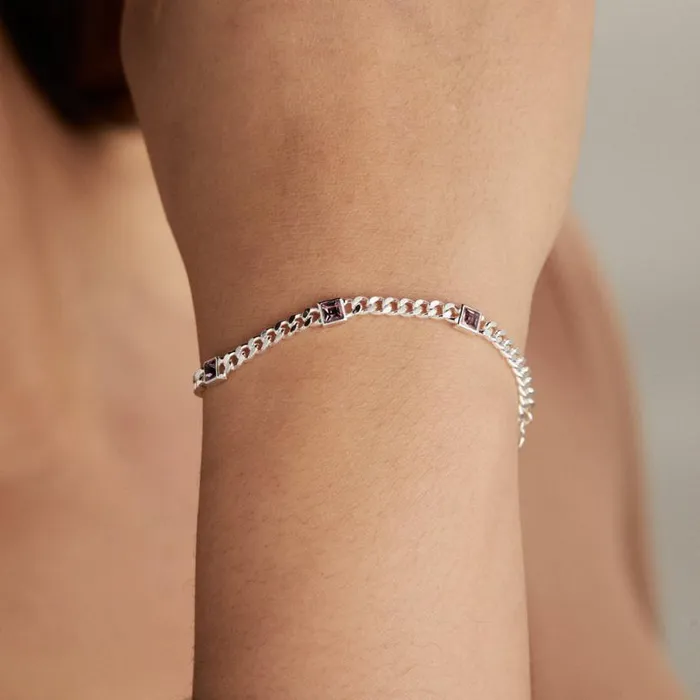 June Birthstone Light Amethyst Curb Chain Bracelet Silver Women Alex And Ani Wedding Engagement June Birthstone Light Amethyst Curb Chain Bracelet Silver Women Alex And Ani Wedding Engagement