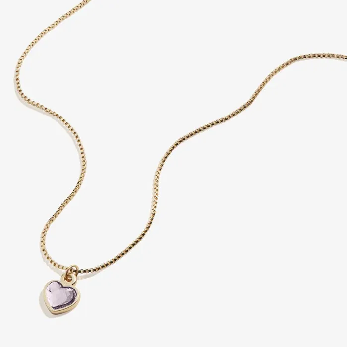 June Birthstone Light Amethyst Heart Necklace Gold Women Alex And Ani Heart