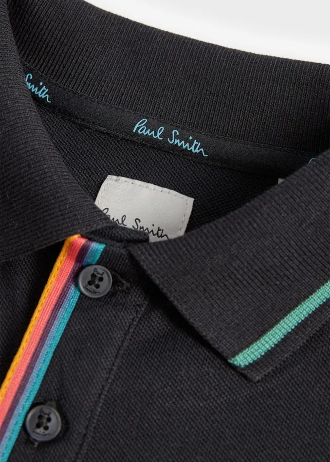 Junior Paul Smith Polo Shirts 213 Years Black Signature Logo Long Sleeve Polo Shirt Junior Paul Smith Polo Shirts 213 Years Black Signature Logo Long Sleeve Polo Shirt