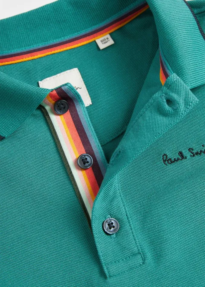 Junior Paul Smith Polo Shirts 213 Years Green Signature Logo Polo Shirt Junior Paul Smith Polo Shirts 213 Years Green Signature Logo Polo Shirt