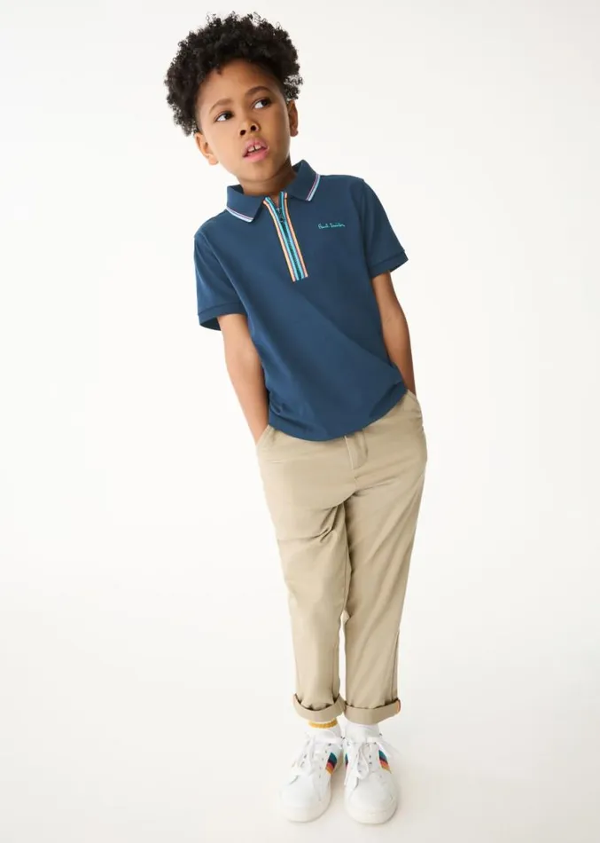 Junior Paul Smith Polo Shirts 213 Years Navy 039Artist Stripe039 Zip Polo Shirt Junior Paul Smith Polo Shirts 213 Years Navy 039Artist Stripe039 Zip Polo Shirt