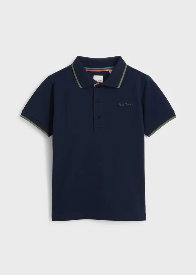 Junior Paul Smith Polo Shirts 213 Years Navy Short Sleeve Signature Polo Shirt Junior Paul Smith Polo Shirts 213 Years Navy Short Sleeve Signature Polo Shirt