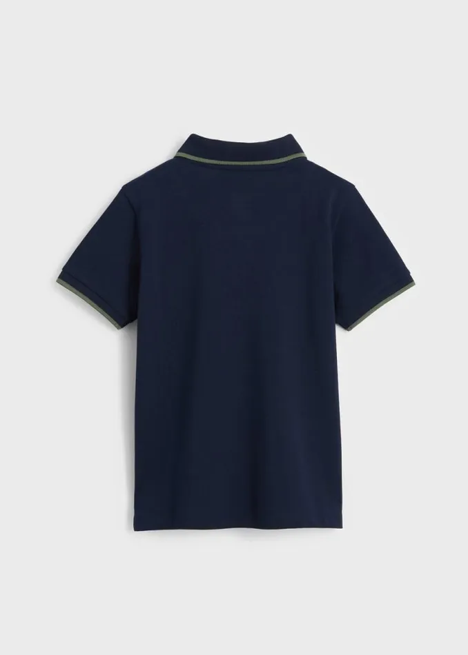 Junior Paul Smith Polo Shirts 213 Years Navy Short Sleeve Signature Polo Shirt