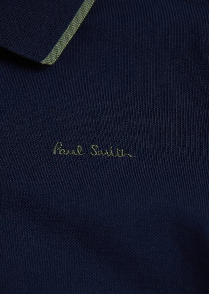 Junior Paul Smith Polo Shirts 213 Years Navy Short Sleeve Signature Polo Shirt