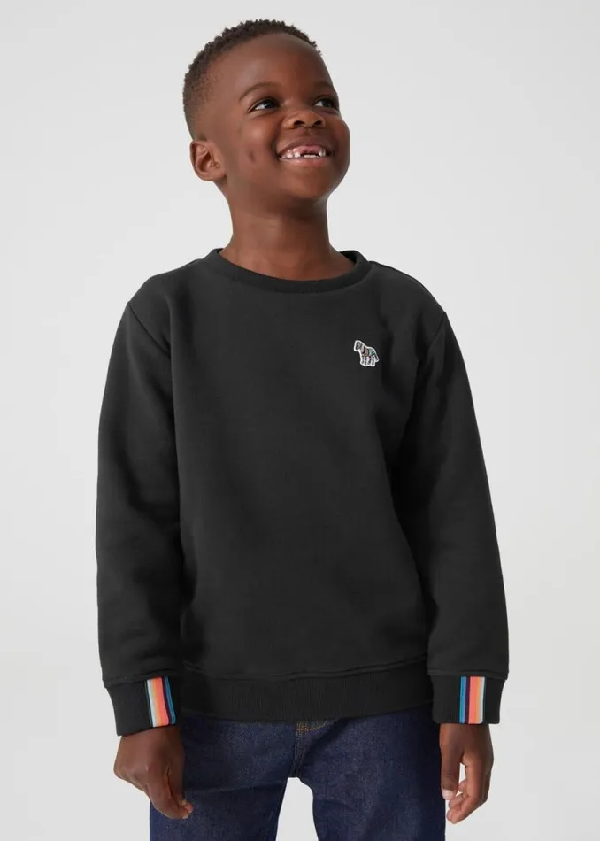 Junior Paul Smith Sweatshirts and Hoodies 213 Years Black Zebra Logo Sweatshirt Junior Paul Smith Sweatshirts and Hoodies 213 Years Black Zebra Logo Sweatshirt