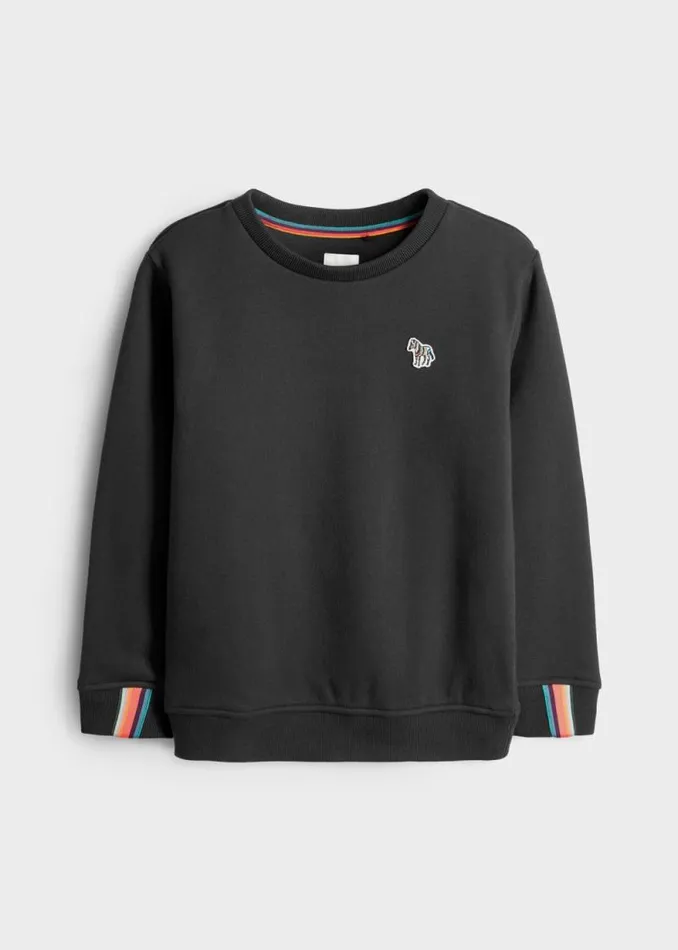 Junior Paul Smith Sweatshirts and Hoodies 213 Years Black Zebra Logo Sweatshirt