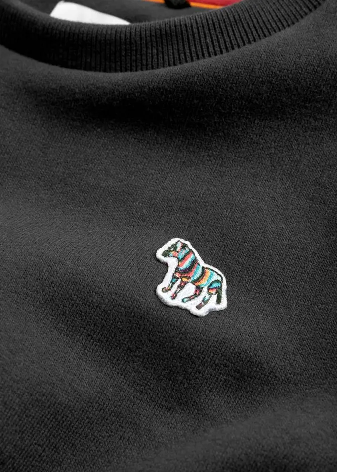 Junior Paul Smith Sweatshirts and Hoodies 213 Years Black Zebra Logo Sweatshirt