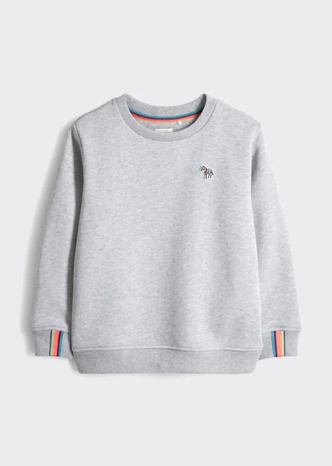 Junior Paul Smith Sweatshirts and Hoodies 213 Years Grey Marl Zebra Sweatshirt Junior Paul Smith Sweatshirts and Hoodies 213 Years Grey Marl Zebra Sweatshirt