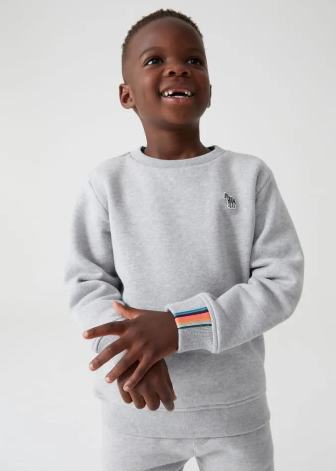 Junior Paul Smith Sweatshirts and Hoodies 213 Years Grey Marl Zebra Sweatshirt Junior Paul Smith Sweatshirts and Hoodies 213 Years Grey Marl Zebra Sweatshirt