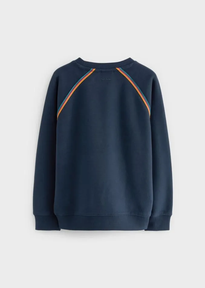 Junior Paul Smith Sweatshirts and Hoodies 612 Years Navy 039Artist Stripe039 Crew Neck Sweatshirt
