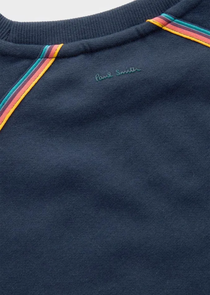 Junior Paul Smith Sweatshirts and Hoodies 612 Years Navy 039Artist Stripe039 Crew Neck Sweatshirt