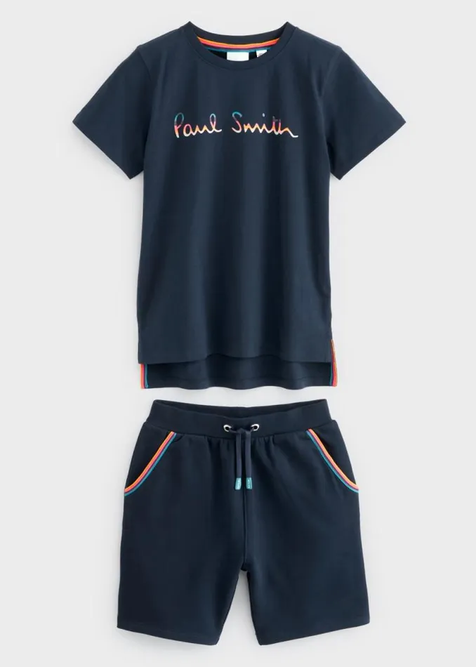 Junior Paul Smith TShirts 213 Years Navy 039Artist Stripe039 TShirt And Shorts Set Junior Paul Smith TShirts 213 Years Navy 039Artist Stripe039 TShirt And Shorts Set