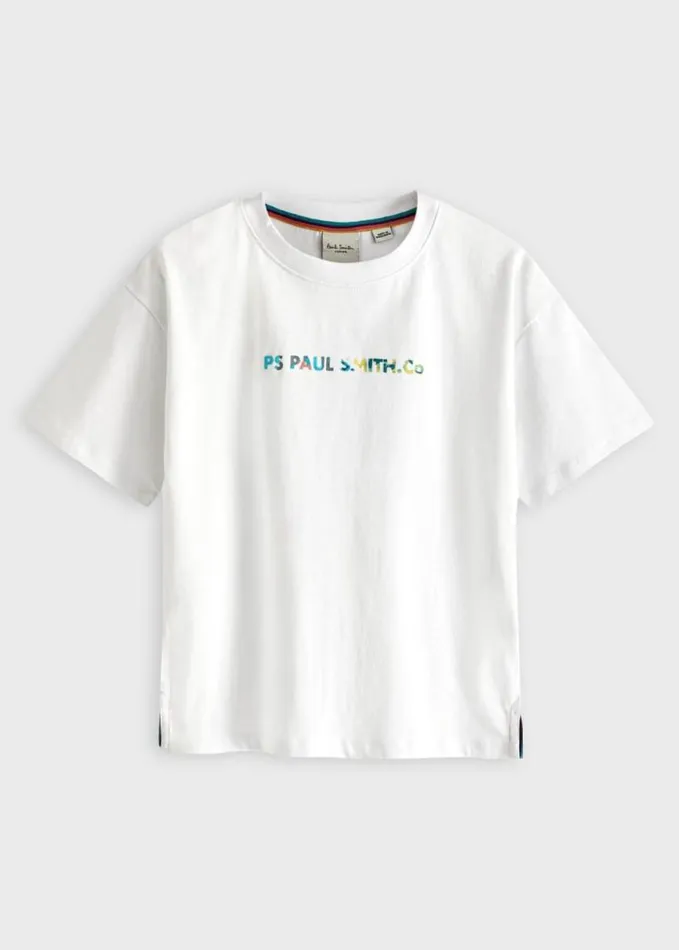 Junior Paul Smith TShirts 213 Years White 039Stacked Zebra039 Print TShirt