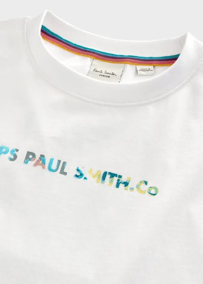 Junior Paul Smith TShirts 213 Years White 039Stacked Zebra039 Print TShirt Junior Paul Smith TShirts 213 Years White 039Stacked Zebra039 Print TShirt
