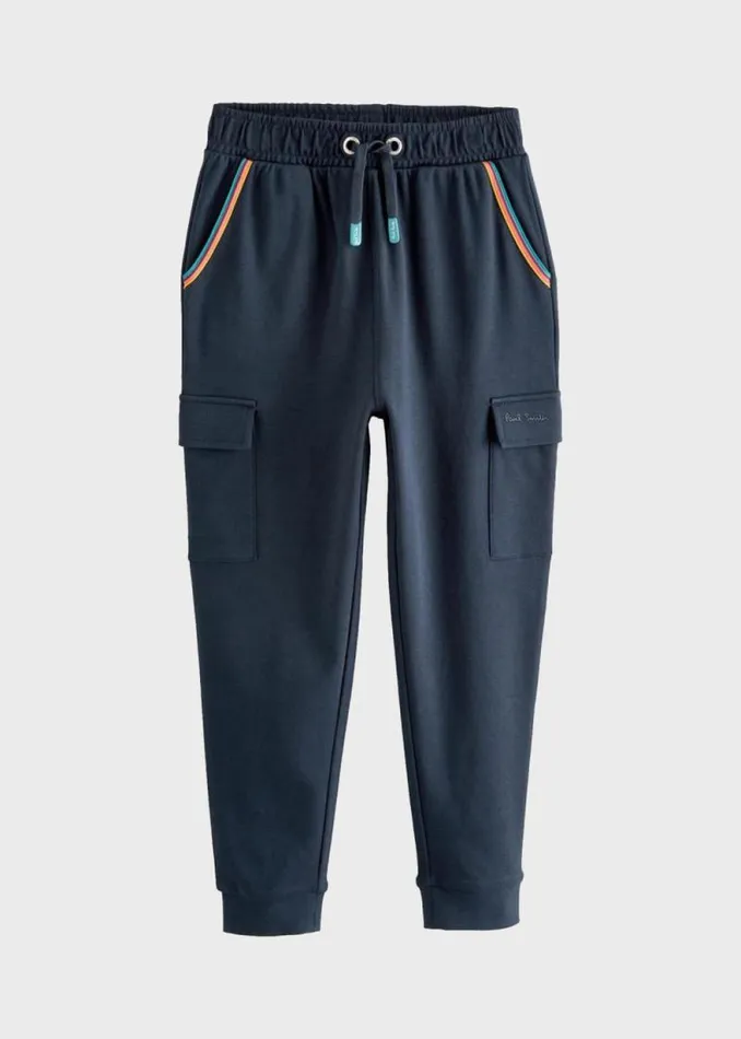 Junior Paul Smith Trousers 213 Years Navy 039Artist Stripe039 Cargo Joggers